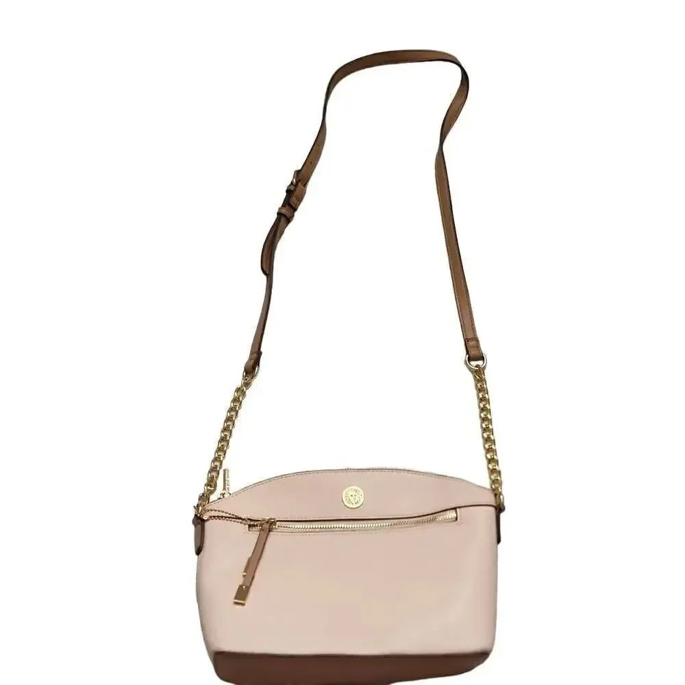 Anne Klein Ladies Pink, Gold & Tan Shoulder Bag